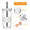 Mapoxy 6 Pack 24oz Mason Jar Cups with Lids and
