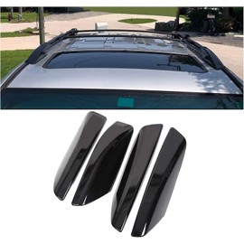 ECOTRIC 4Pcs Roof Rack Rail End Cover Shell Cap Compatible with 2003-2009 Toyota 4Runner SW4 N210 Black Roof Rail Bar Cover Shell Protection