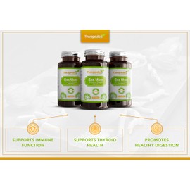 Therapeutico Sea Moss Capsules | Wild Harvested | 60 Veg Capsules | Full Spectrum | Chondrus Crispus | Premium Supplement | Vegan | No Binders, Fillers, Additives | UK Made