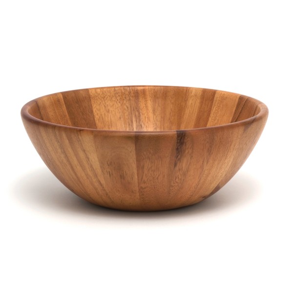 Lipper International Acacia Round Flair Serving Bowl for Fruits or Salads, Large, 12" Diameter x 4.5" Height, Single Bowl