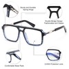 FEISEDY Retro 70s Blue Light Filter Glasses Men Women Square