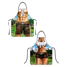 BNREOZA Cooking Apron, Fun BBQ Apron, Adjustable Kitchen Apron, Oktoberfest Apron, Work Painting Apron, Gardening Apron, Ceramic Art, b