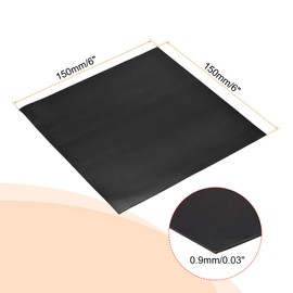 sourcing map Rubber Sheet Shock Absorption Gasket 6x6inch 0.0395in Black for Anti-Skid Door Sealing Strip, Furniture, Flooring