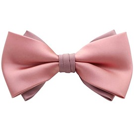 Bowties.jp Two-Color, Bi-Color, Solid Color, Transformable, Bowtie, Simple Attachment Type, pink & smoky pink