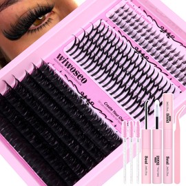 wiwoseo Lash Spikes Lash Clusters with Bottom Lashes Cluster Manga Eyelash Cluster Eyelash Extensions Cluster Lashes with Bottom Lash Cluster Fairy Eyelash Cluster Spiky Individual Lashes for Beginner