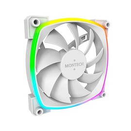 Montech AX 120 ARGB Fan – 1600PWM, High-End Durability, Silent Performance, and Stunning ARGB Design (120mm, White)