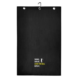 Sarini Golfhandtuch, Golf für Herren, lustiges schwarzes Golfhandtuch, Golfhandtuch für Golftaschen mit Clip für Männer, Golfer, Golfliebhaber, 60 x 40 cm