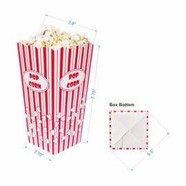 24 Popcorn Boxes - Perfect Size for Theater, Movies, Birthday Parties Celebration - Great Carnival Snacking Boxes - Popcorn Box for Party. (24)
