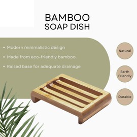 Bamboo Soap Dish | Bamboo Soap Tray | 11.5cm x 8 cm | Eco Product, Eco Friendly Gift (1 pcs),wooden soap dish, soap dish with drainage