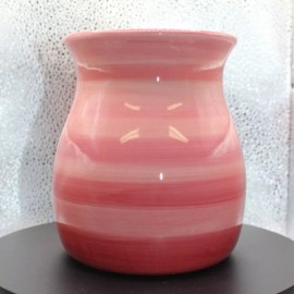 Unbranded PINK AND WHITE CERAMIC VASE WITH HAND PAINTED DETAILS ! 5.75" HIGH !  NEW