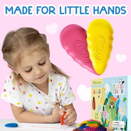 TinyGeeks 24 Water Drop Crayons + Non Toxic Crayons for Toddlers 1-3 | Washable for Kids Ages 4-8 | Easy To Hold | For Toddlers 2-4 Years | Ergonomic Shape