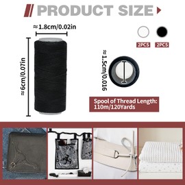 4PCS Polyester Sewing Threads, 110m/120Yards Black and White Sewing Thread, Clothes Sewing Repair Spools Thread, Universal Sewing Machine Threads, DIY Embroidery Thread Sewing for Hand Crafts Repairs