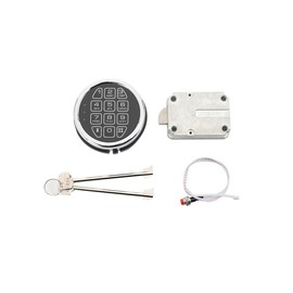 Cozyel Gun Safe Lock Replacement Solenoid Lock with 2 Override Key, Chrome Digital Electronic Keypad Lock for Swing Bolt Safes, Reset Cable, Circuit Board Lock