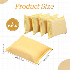 Newtay 4 Pcs Car Windshield Cleaner and Defogger Window Glass Defogger Yellow Chamois Sponge Car Wash Equipment Tool for Windshield Interior Cleaning