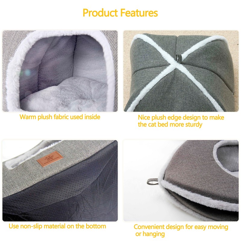 Cat Bed for Indoor Cats - Cat Cave Bed Cat