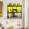HOOBRO Gaming Floating Shelves with LED Lights, 28.7" LED Wall