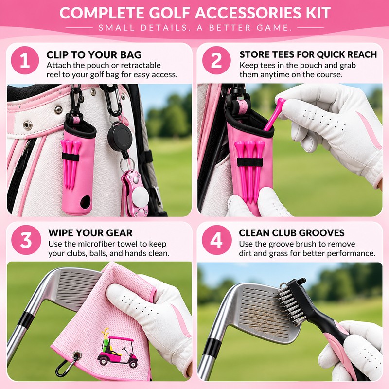 10-Piece Golf Accessories Kit for On-Course Organization – Golf Ball