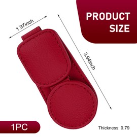 Dogary Sun Visor Eyeglasses Clip, Soft Leather Sunglasses Card Ticket Storage Clip, Multi-functional Double Clip Accessory, Universai Fit for Most Cars Trucks SUVs (Red)