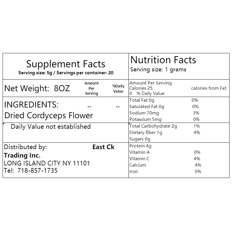 President Brand 金虫草蟲草花 8oz Jing Chong Cao Cordyceps Flower
