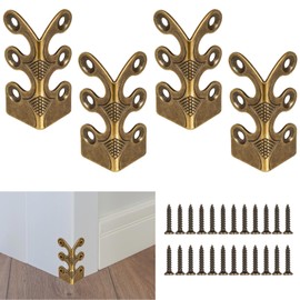 Baseboard Corner Protectors,4 Pcs Vintage Metal Skirting Board Corner Protectors for File Boxes,Bookshelves,Wooden Cases,Jewel Cases Decorative (Bronze)