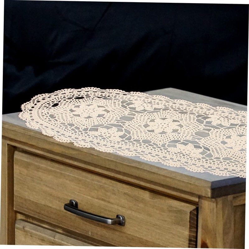 CAXUSD Cotton Crochet Rustic Table Runner Decorative Doily for Parties