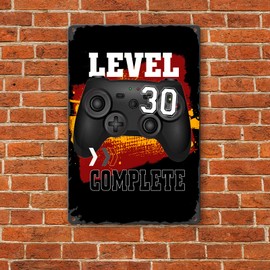 Lonmo Art 30 Geburtstag Schild Frauen Lustige Metallschilder 30 Geburtstagsschild Metallschild Männer Vintage Garage Poster Retro Schild Bar Deko Werkstattschild Gamer Geschenke 20x30 cm