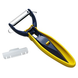 Fujisho Incredible Sharpness German Stainless Steel Double Edge Peeler (Peels Pineapple to Tomatoes) 5164 Yellow