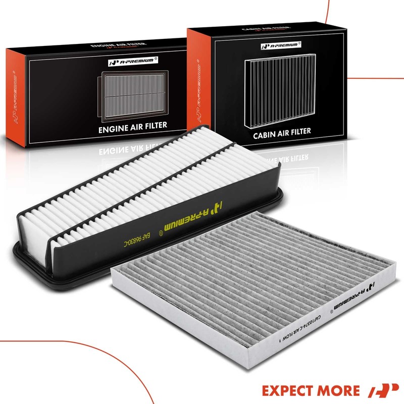 A-Premium 2-PC Engine & Cabin Air Filter with Activated Carbon