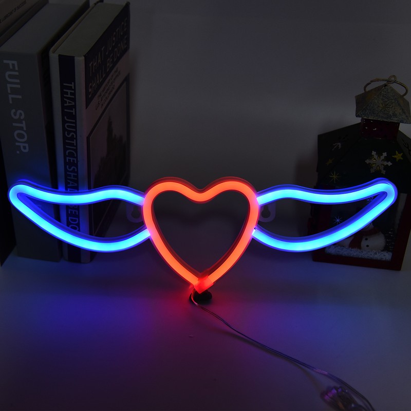 Heart Shaped Neon Light Safe Energy Saving Dual Power Heart