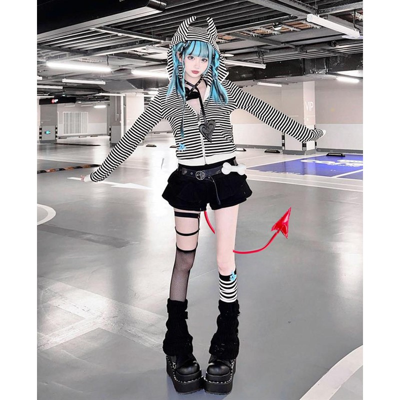 Blooshow Demen Devil Tail Cosplay Props Cute Love Heart Demon