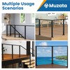 Muzata Aluminum Black Corner Cable Railing Post 36 Inch 36"X2"x2"
