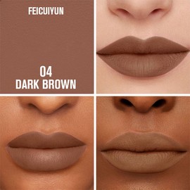 FeiCuiYun Matte Calligraphy Liquid Lip Liner Lipstick Pencil, Dark Brown Long-Lasting Transfer-Proof Lip Stain, Lightweight Lipstick, Sheer Buildable Color, Fades to a Natural Wash of Colors