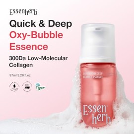 Quick & Deep Oxy-Bubble Essence | Suero reafirmante y brillante con colágeno, péptido y niacinamida, absorción rápida y listo para el maquillaje, cuidado de la piel coreano, 3.28 onzas líquidas