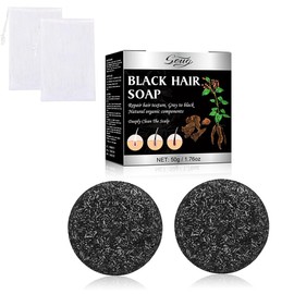 Gray Hair Reverse Shampoo Bar for Unisex, 2 PCS Grey Hair Darkening Soap for Deep Clean the Scalp, Grey Hair Shampoo Bar for Men & Women
