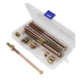 Bed Bolts, cSeao 10-Pack M8 x 140mm Socket Cap Bolts Barrel Nuts Set for Headboard Bunk Bed Frame Zinc Plated