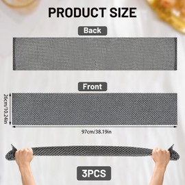 ELNX 3 Pack Exfoliating Towel, Antibacterial Exfoliating Shower Towel for Back, Extra Long, Shower Sponge for Removing Dead Skin Cells for Men and Women, Black