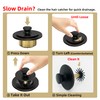 Sogmeter Brushed Gold Bathtub Drain, Hair Catcher and 2-Hole Overflow