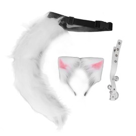 Cat Ears and Wolf Fox Animal Tail Cosplay Costume Wolf Fox Tail and Clip Ears Kit