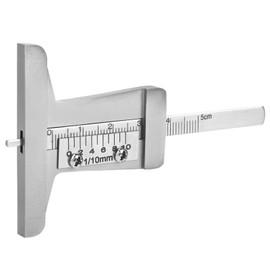 Oumefar 10 mm Tyre Tread Depth Indicator 0.1 mm Accuracy Tread Depth Brake Caliper Stainless Steel Wheel Tyre Depth Gauge for Car Truck Motorcycle