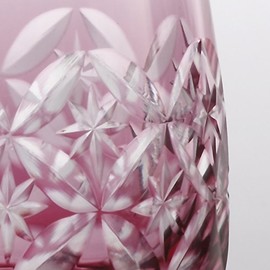 Sumida Edo Kirikokan YTM-3 Kaiseki Cup, Cloisonne Connecting Stars (Gold Red) Pink