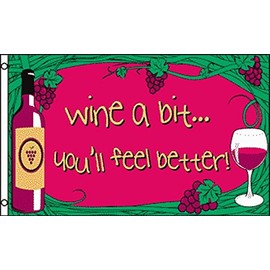 AZ FLAG Wine A Bit Flag 3' x 5' - Drink Wine Flags 90 x 150 cm - Banner 3x5 ft