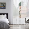 Topfinel Voile Sheer Curtains Linen Structure with Eyelets Translucent Plain