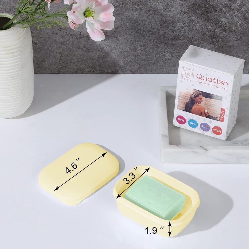 Quatish 2 Pack Travel Soap Container, Portable Soap Holder with