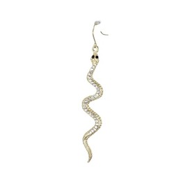 Gold Snake Earrings Asp Cleopatra Toga Serpent Dangle 3 3/8" Long Lightweight for Women
