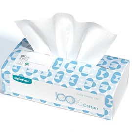 Winner Soft Face Towels, 100% USDA Biobased Facial Towels, Unscented Cotton Tissues for Sensitive Skin, Oeko-TEX Certified Face Towelettes Disposable, Makeup Remover Dry Wipes, 100 Ct, 1 Pack