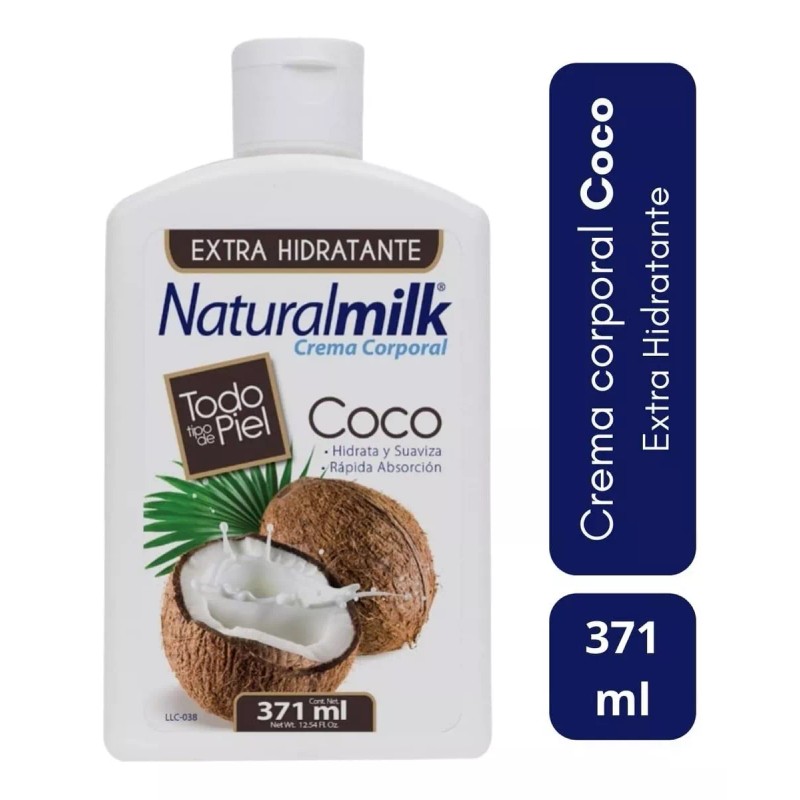 Crema 2pz Naturalmilk Coco Crema Corporal Hidratante Nutre Limpia
