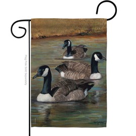 Breeze Decor G155049-BO Geese Garden Friends Birds Impressions Decorative Vertical 13" x 18.5" Double Sided Flag Printed in USA