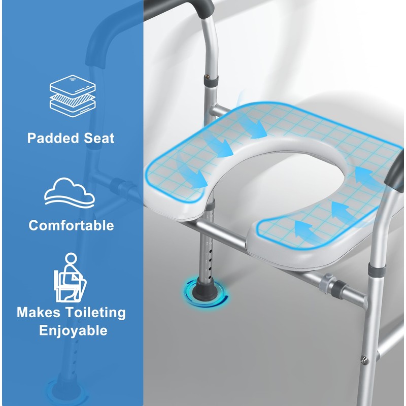 Deewow Deewow 28 inchs Raised Toilet Seat with Handles