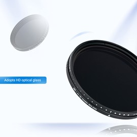 JJC 46mm Variable ND Filter (ND2 - ND2000) Adjustable Neutral Density Lens Filter,HD Optical Glass, Camera Lens Filter for Landscape Photography