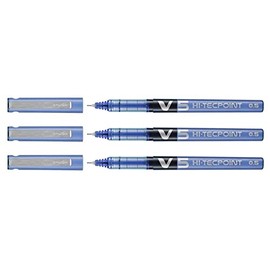 Pilot Hi-Tecpoint V5 Liquid Ink Rollerball Pen Fine Point Blue (Pack of 3)